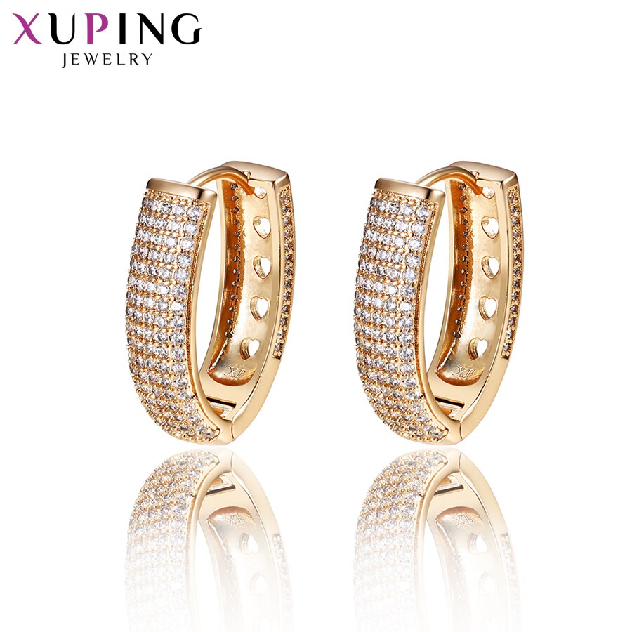 Xuping Jewelry Earrings Hoops Gold Color Plated Charm Style Girls Women for Christmas 20132