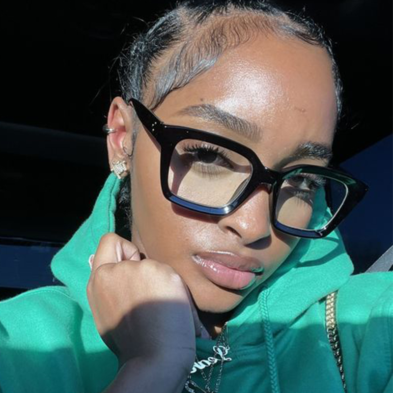 Montura de gafas de lectura cuadradas transparentes, gafas de protección contra luz azul de gran tamaño Unisex, gafas graduadas con lentes ópticas para mujer
