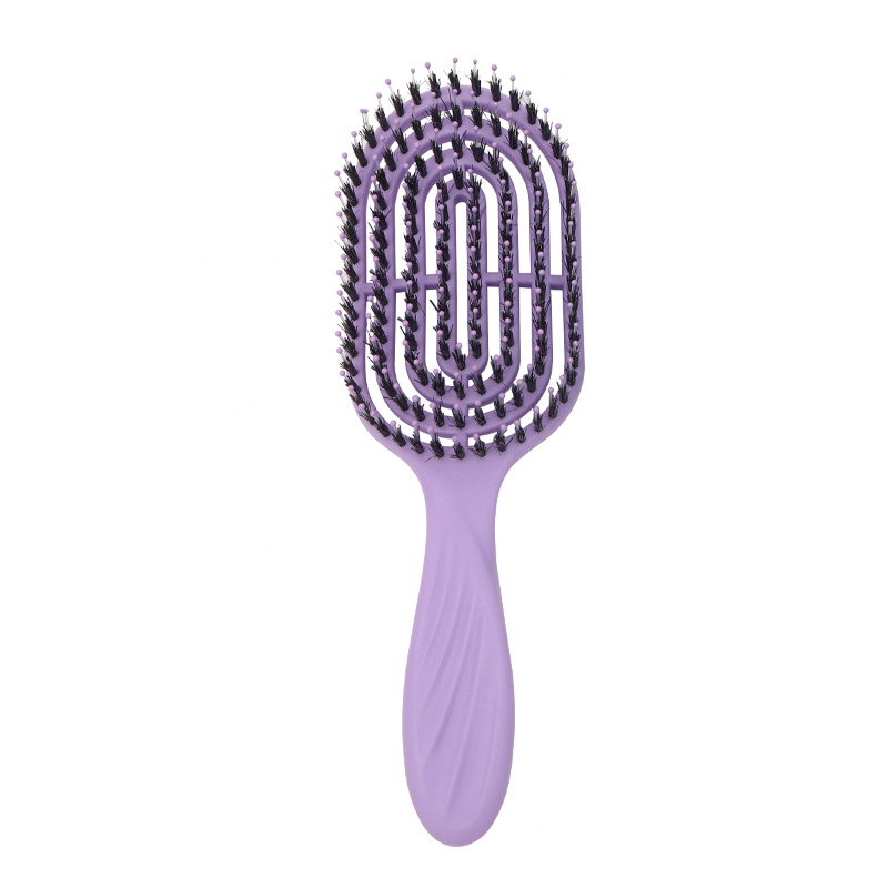 Javali Cabelo Escova de Cerdas, Anti-Static Massagem Comb, Estilo do couro cabeludo, Detangling, oco Out, Nylon Pente Dentes, Air Bag