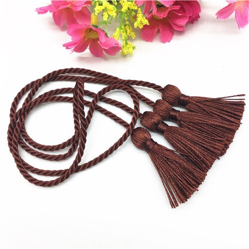 2 stuks Gordijn Bandjes Kwastje Touwen 54 cm Gordijn Fringe Gordijn Clips Gordijnen Houder Gordijn Tieback Home Decor Window Accessoires: Brown