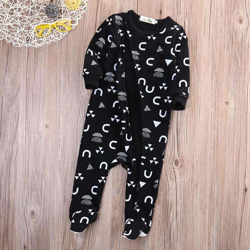 Neugeborenen Babyspielanzug Langarm Baumwolle Reißverschluss Overall Jumpsuit Kleidung + Hut 2 stücke Kinder Kleidung 0-18 Mt