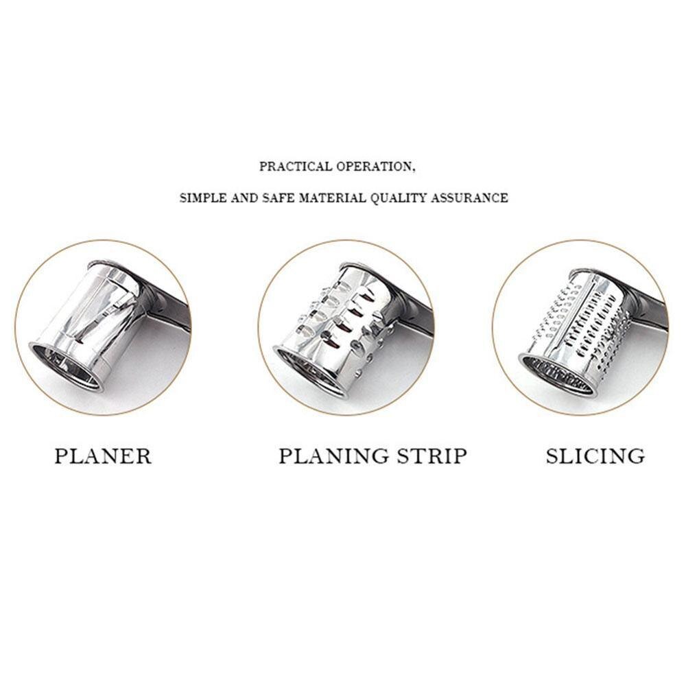 Stainless Steel Cheese Cutter Rotary Cheese Grater Vegetable Cutter Slicer Shredder 3 Interchanging Rotary Cylinders Drums