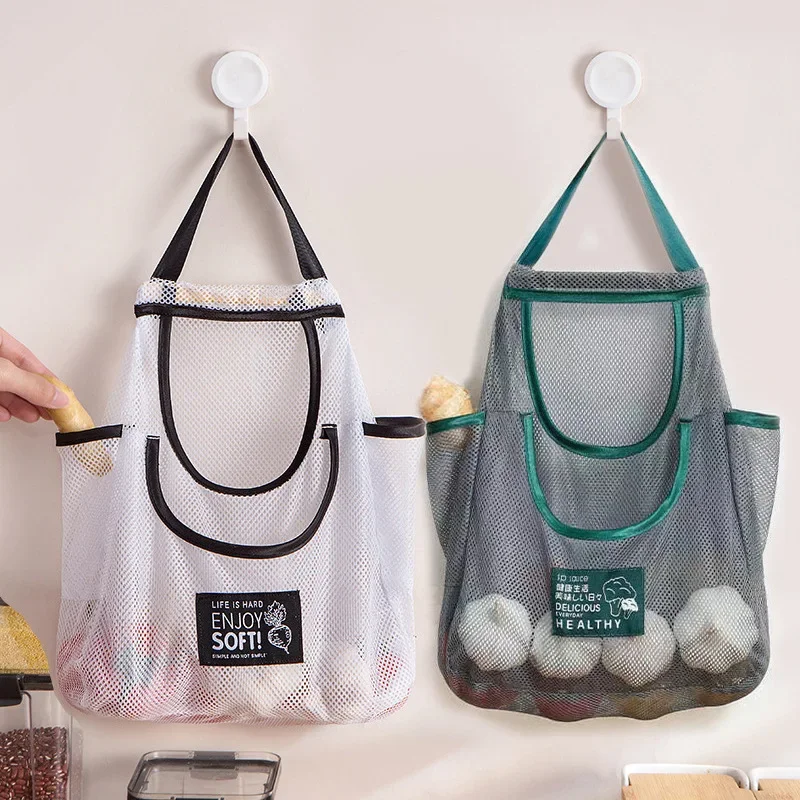 Grote capaciteit keuken hangende opbergzakken Multifunctionele netzak Groente Fruit Garagehouder Keukenaccessoires