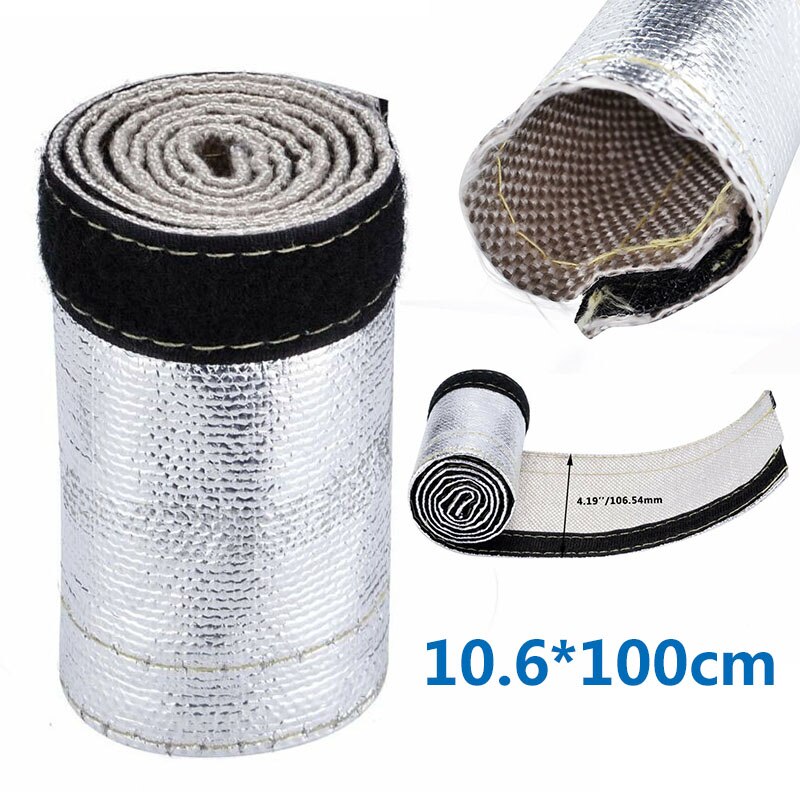 Universal glasfiber metallisk värmesköld hylsa isolerad tråd slang lock wrap vävstol tub lock hölje bildelar