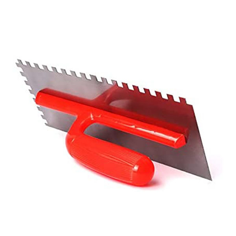 2PCS Finishing Trowel Cement Flaten Plastering Trowel with Square Notch for Tiling Wall Floor Tile Grout Trowel Masonry