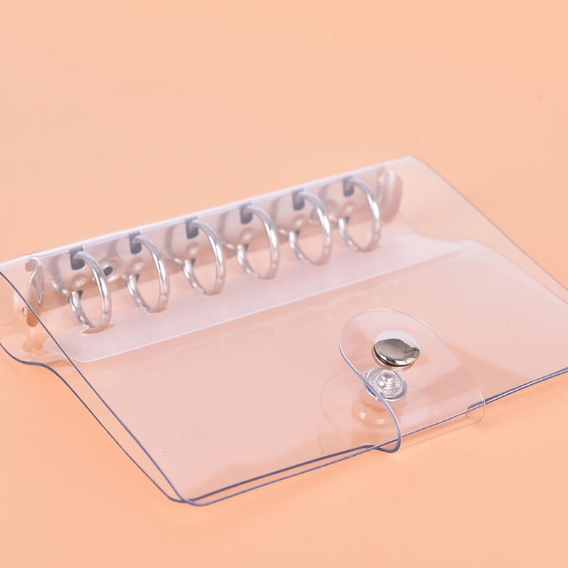 Carpeta de archivadores de plástico PVC transparente, carpeta de suministros para escuela y oficina, cuaderno A5/A6/A7, anilla de hojas sueltas, 1 unidad