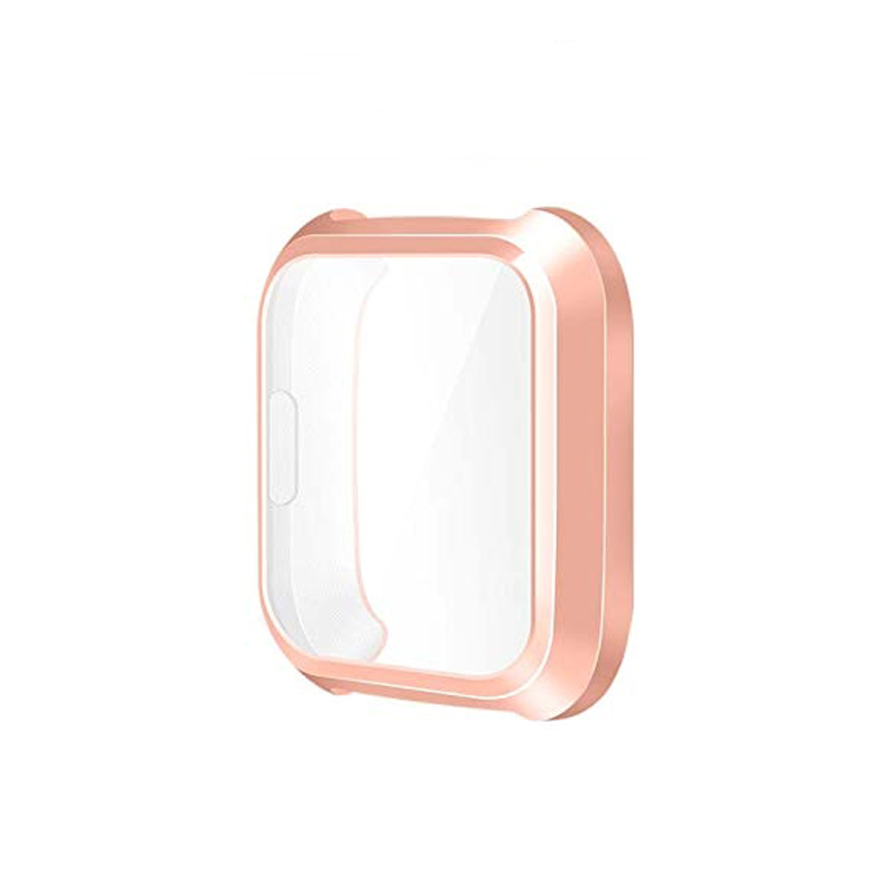 Für Fitbit Versa Lite Schutzhülle Uhr Screen Protector TPU Silikon Schutz Klar Fall Abdeckung Shell Anti Scratch Abdeckung: Rosa