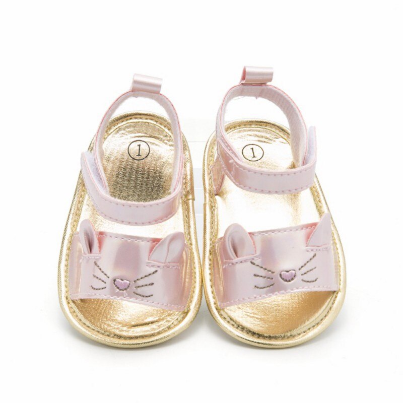 Baby schoenen Zomer Meisje Sandalen Leuke Kat Zachte Zolen Gouden Prinses schoenen Mode Baby Meisje Sandalen