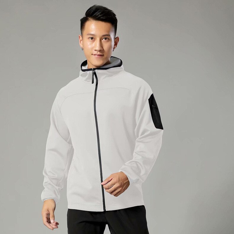 Chaquetas para correr para hombre, ropa deportiva con capucha para gimnasio, Fitness, trotar, entrenamiento, camisetas de baloncesto transpirables para hombre: MAIDS C902 White / L