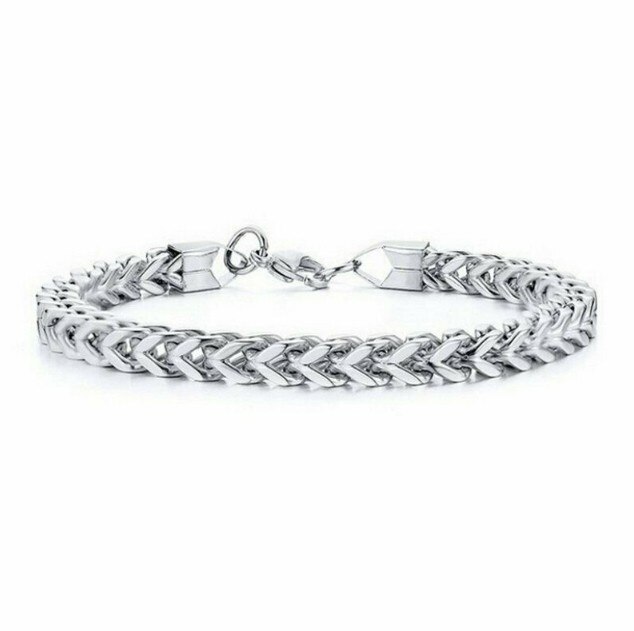 Delysia rei masculino personalidade charme pulseira de aço inoxidável lazer simplicidade jóias presente para o amigo do menino: silver