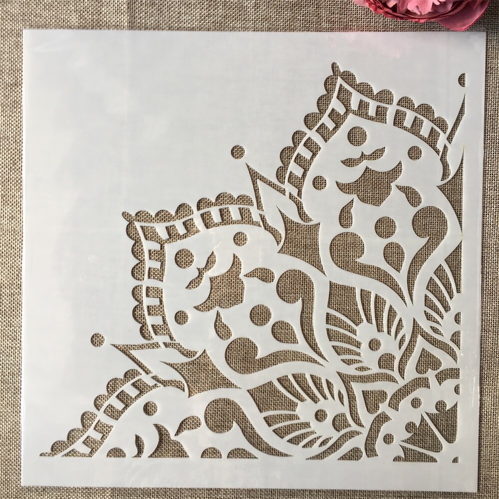 30*30Cm Mandala 1/4 Wiel Ronde Geometrie Diy Gelaagdheid Stencils Schilderij Plakboek Kleuring Embossing Album Decoratieve Template: 4