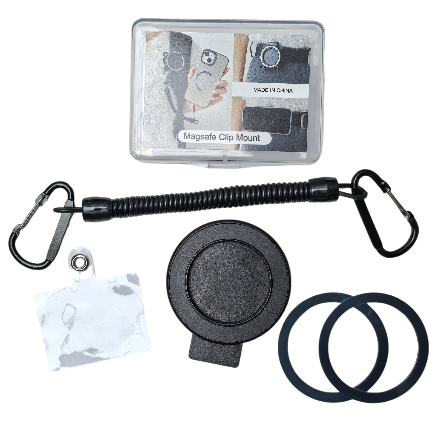 Pour Magsafe support de ceinture magnétique support pour téléphone portable pince à dos crochet en métal corde à ressort mains libres support pour téléphone portable: Default Title