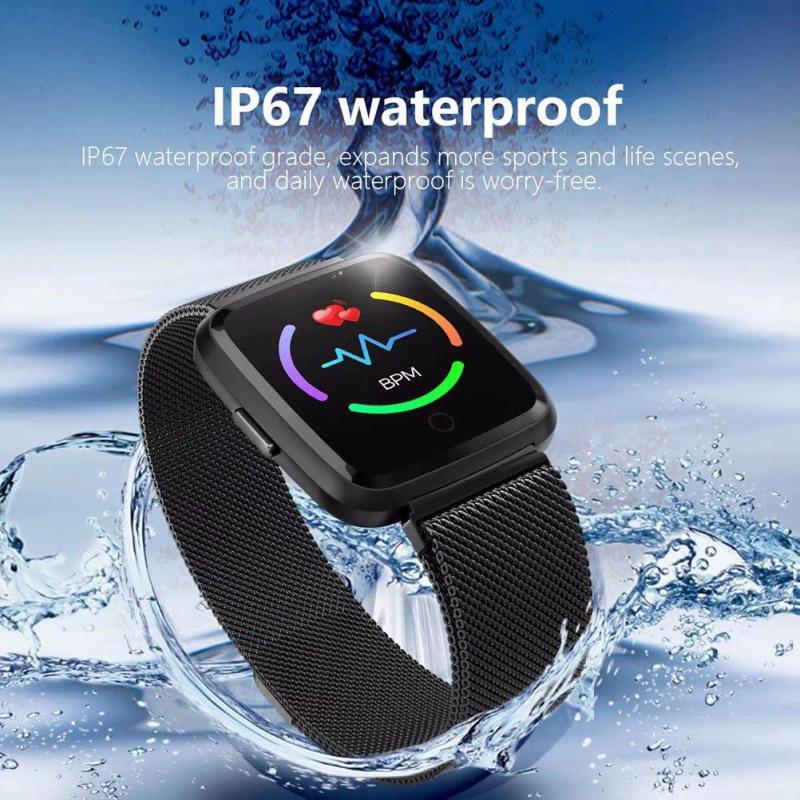 Großen Bildschirm Clever Uhr IP67 Wasserdichte 1,3 Zoll Gesundheit Überwachung Android IOS Clever Band mit Edelstahl Armbinde Y7