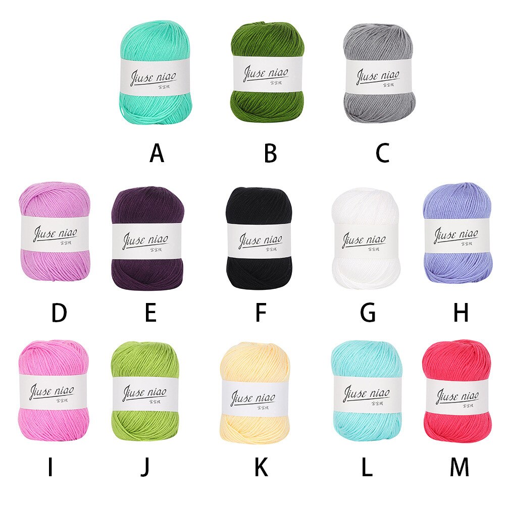 1PC 50g Chunky Colorful Hand Knitting Baby Milk Cotton Crochet Knitwear Wool Pelote Coton Crochet Milk Cotton Yarn Knitting Yarn