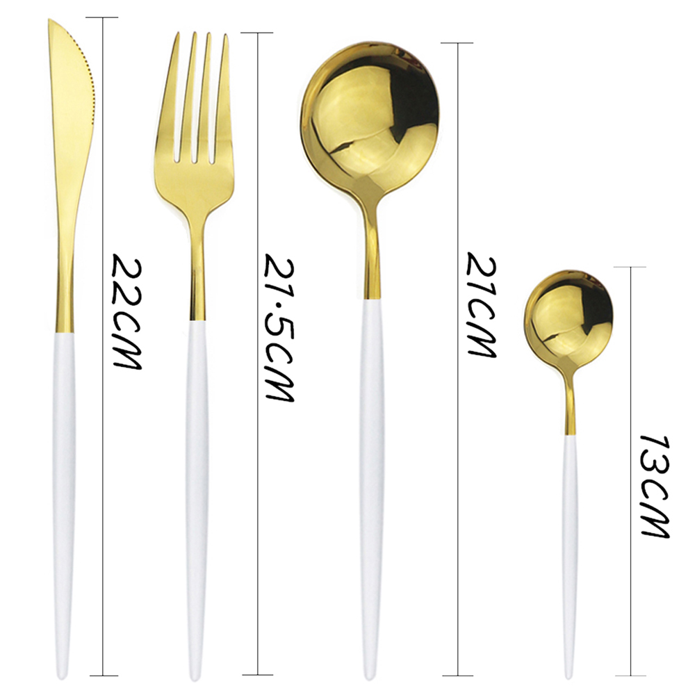 32 teile/satz Besteck einstellen Schwarz Gold Besteck einstellen 18/10 Edelstahl Geschirr einstellen Messer Gabel Löffel Geschirr Küche Geschirr