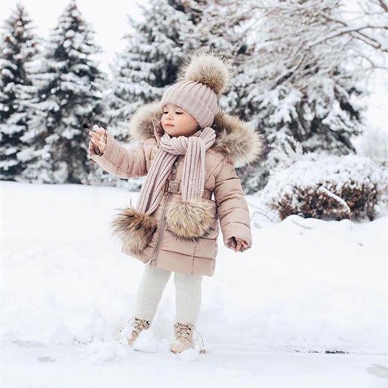 Coreano di Modo Dei Nuovi Bambini di Ispessimento Più Il Giubbotti Delle Ragazze del Cappotto 2019 di Inverno Del bambino Delle Ragazze Dei Ragazzi di Cotone con Cappuccio del Cappotto Grande Collo di Pelliccia