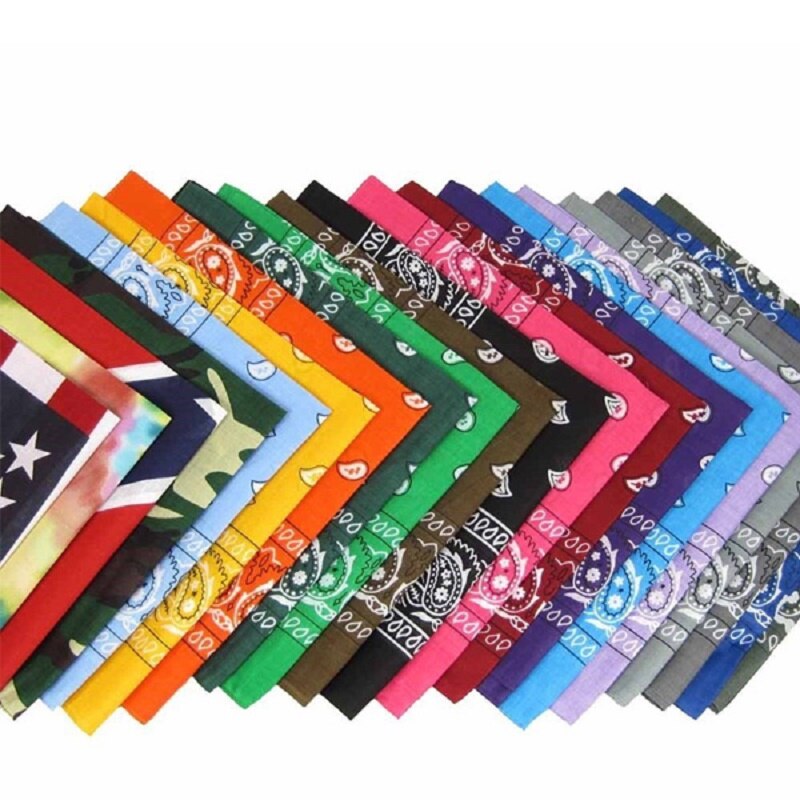 Polyester Bandana Platz Schal Für Frauen Männer Stirnband Headwear Doppelseitige Kopf wickeln Haar Zubehör