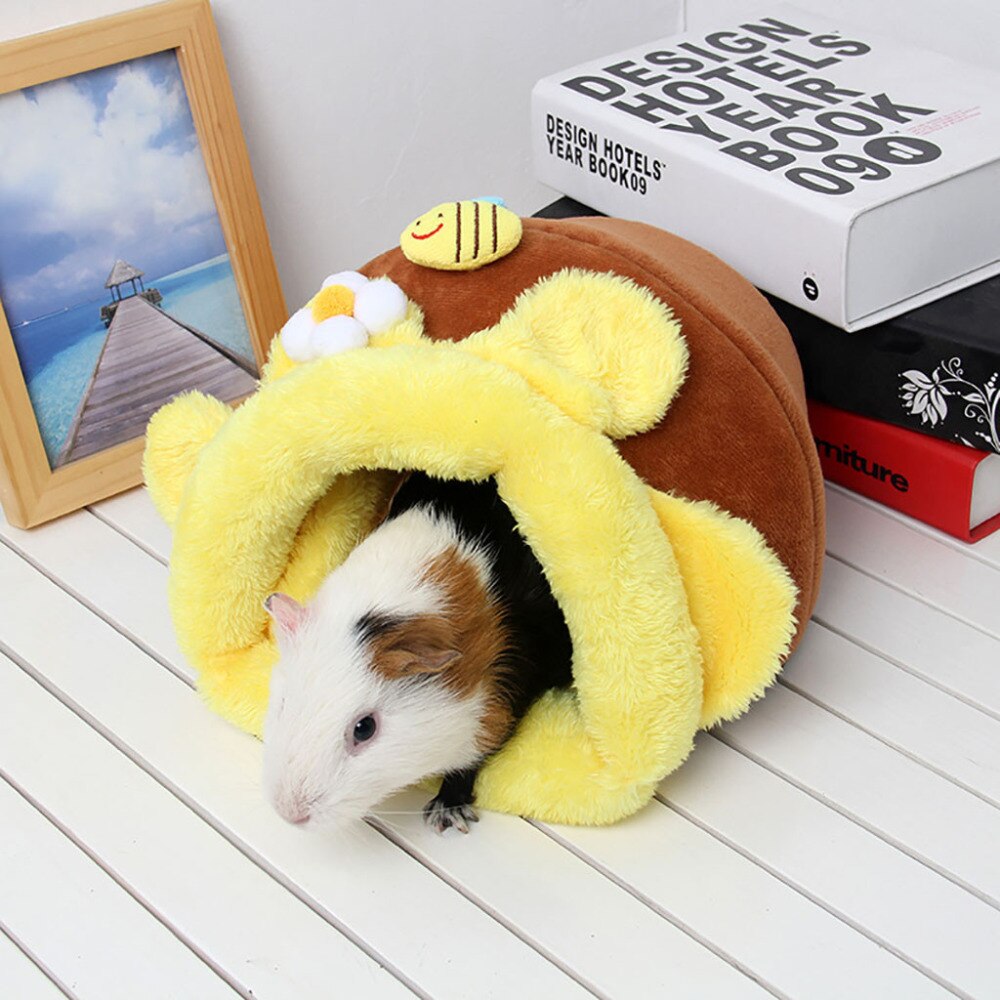 Pet Soft Warm House Bed Cave Small Animal Pet Hamster Rat Guinea Pig Hedgehog Fleece Cave Cage Nest Bed &s