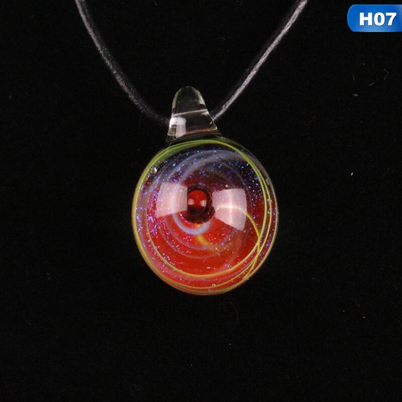 2019 Creativo Pianeta di Cristallo Stelle Sfera di Vetro Galaxy Modello di Catena In Pelle Pendenti con gemme e perle Collana Galaxy Bella Collana: H07