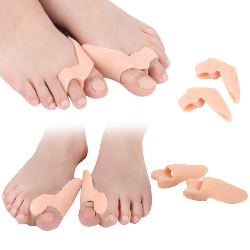 2 paar Gel Fußpflege Werkzeug Ballen Korrektor Knochen groß Zehe Schutz Hallux Valgus Haarglätter Kappe Separatoren Pedikübetreffend Korrektor
