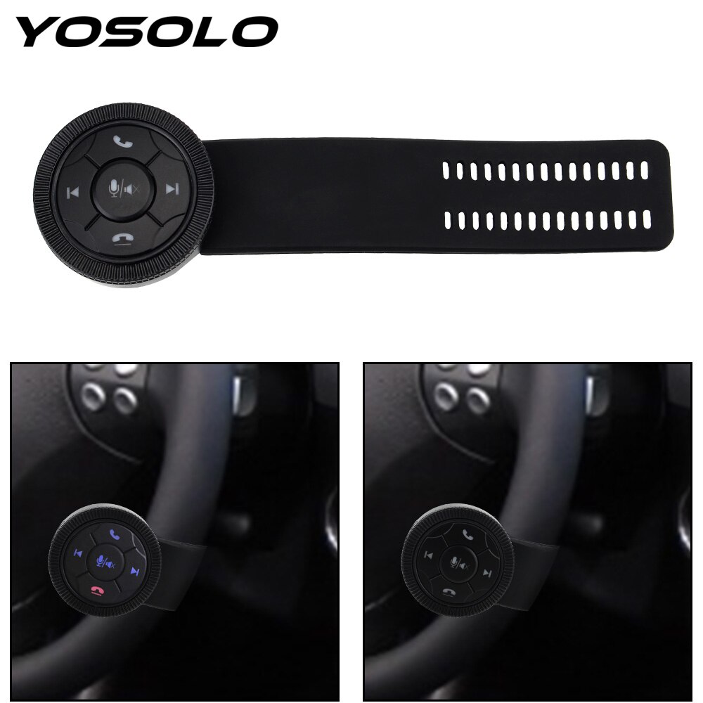 Yosolo Bluetooth-Compatibel Auto Stuurbediening Knop Draadloze Voor Auto Radio Dvd Gps Navigatie Afstandsbediening Knop