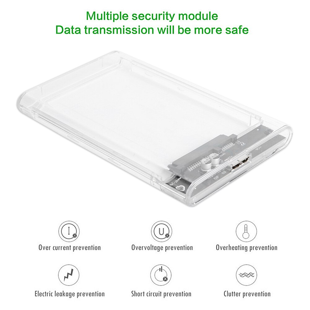 2.5 inch Transparent HDD SSD Case SATA III to USB 3.0 Hard Drive Disk Enclosure Support 6TB Mobile External HDD for Laptop PC
