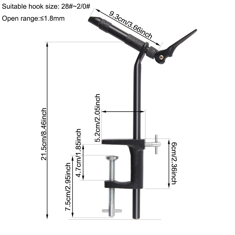 Steel Fly Tying Vise with C-Clamp Brass rotary whin finisher bobbin thread holder set for fly fishing hook tying tools