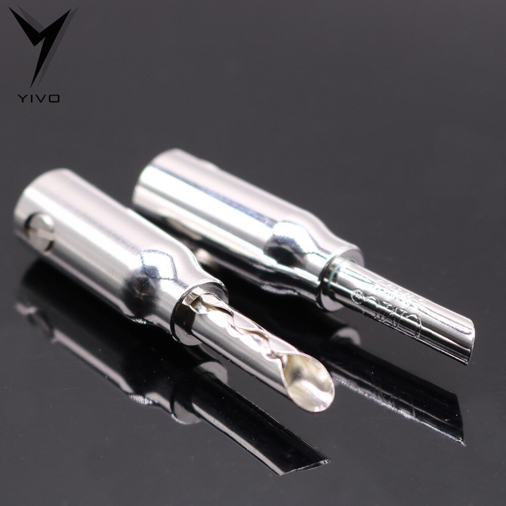 4 pcs Hi-end HiFi YIVO CMC 0668-CU-R Audio Zuiver Rood Koper plating zilver banaanstekker Connector Jack 3mm ~ 6mm Speaker kabel