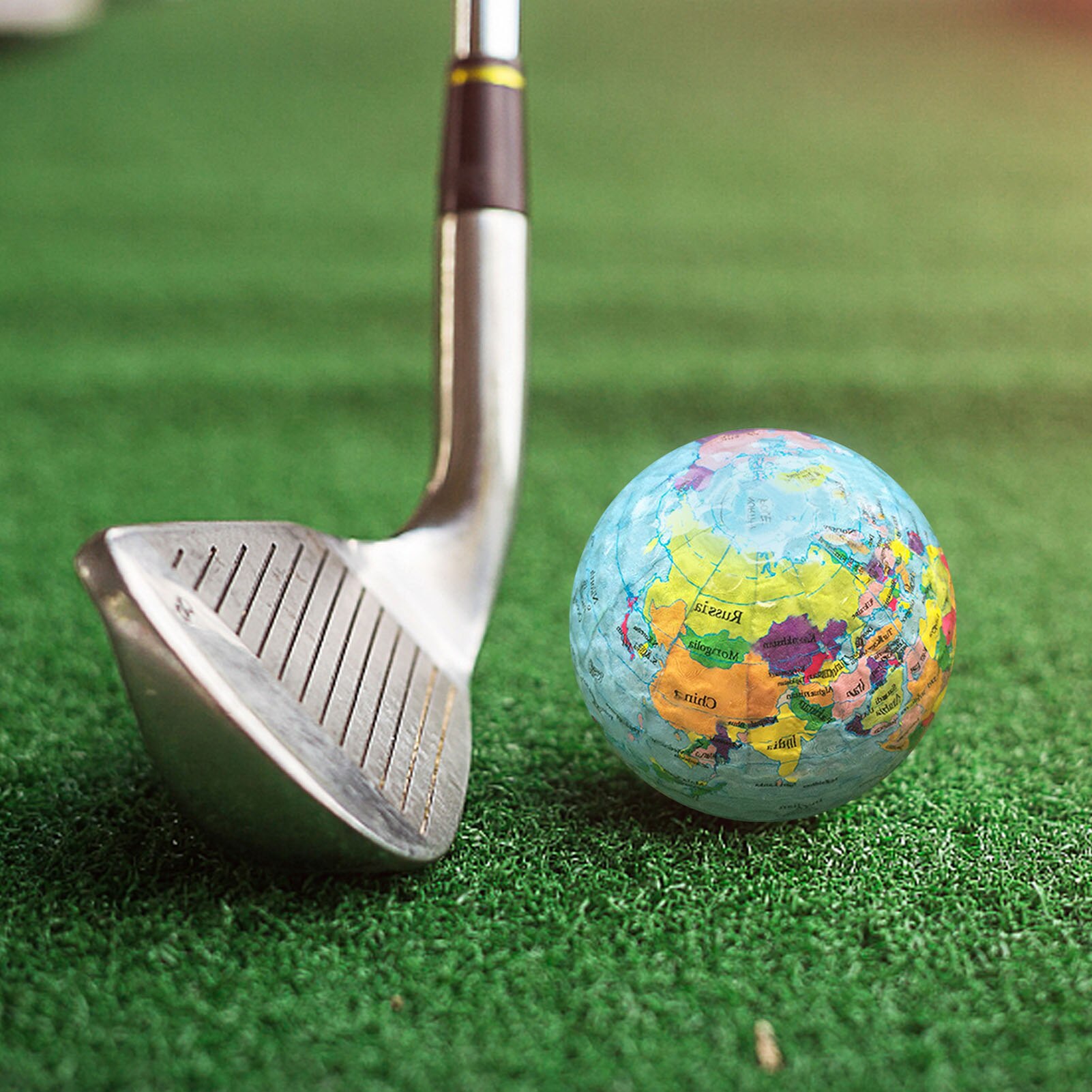 Globe Map Print Earth Golf Balls Indoor Outdoor Beginner Practice Training Tool Golf Practice Ball World Collection Globe
