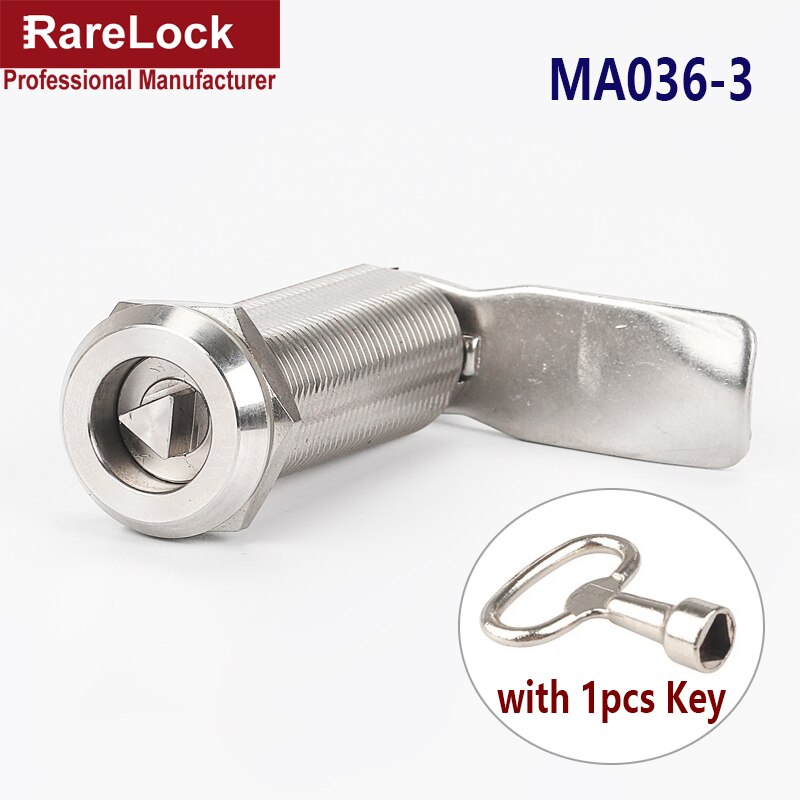 Stainless Steel Triangle Lock Cabinet Lock Waterproof Switch Control Cabinet Rotary Tongue Lock Rarelock MA036 E: A Lock and 1 Key