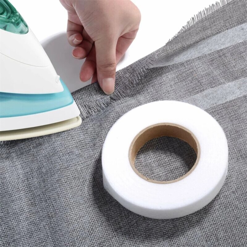 60 meter/rulle dubbelsidigt non-woven mellanfoder självhäftande tyg tyg järn-på-fåll tejp mellanfoder webb sömnadshantverk
