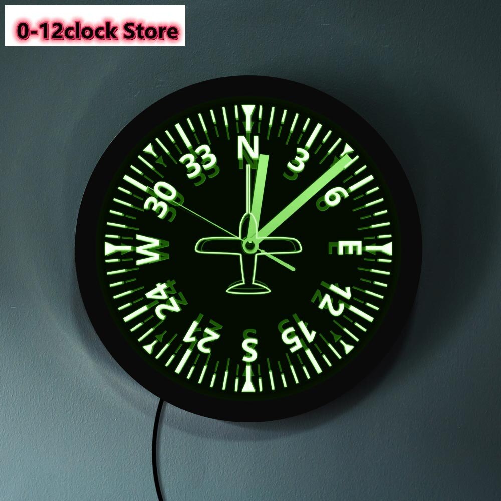 Gauges Cockpit Instruments Color Changing Aviation Pilot Clock With LED Backlight Saat Airplane Control