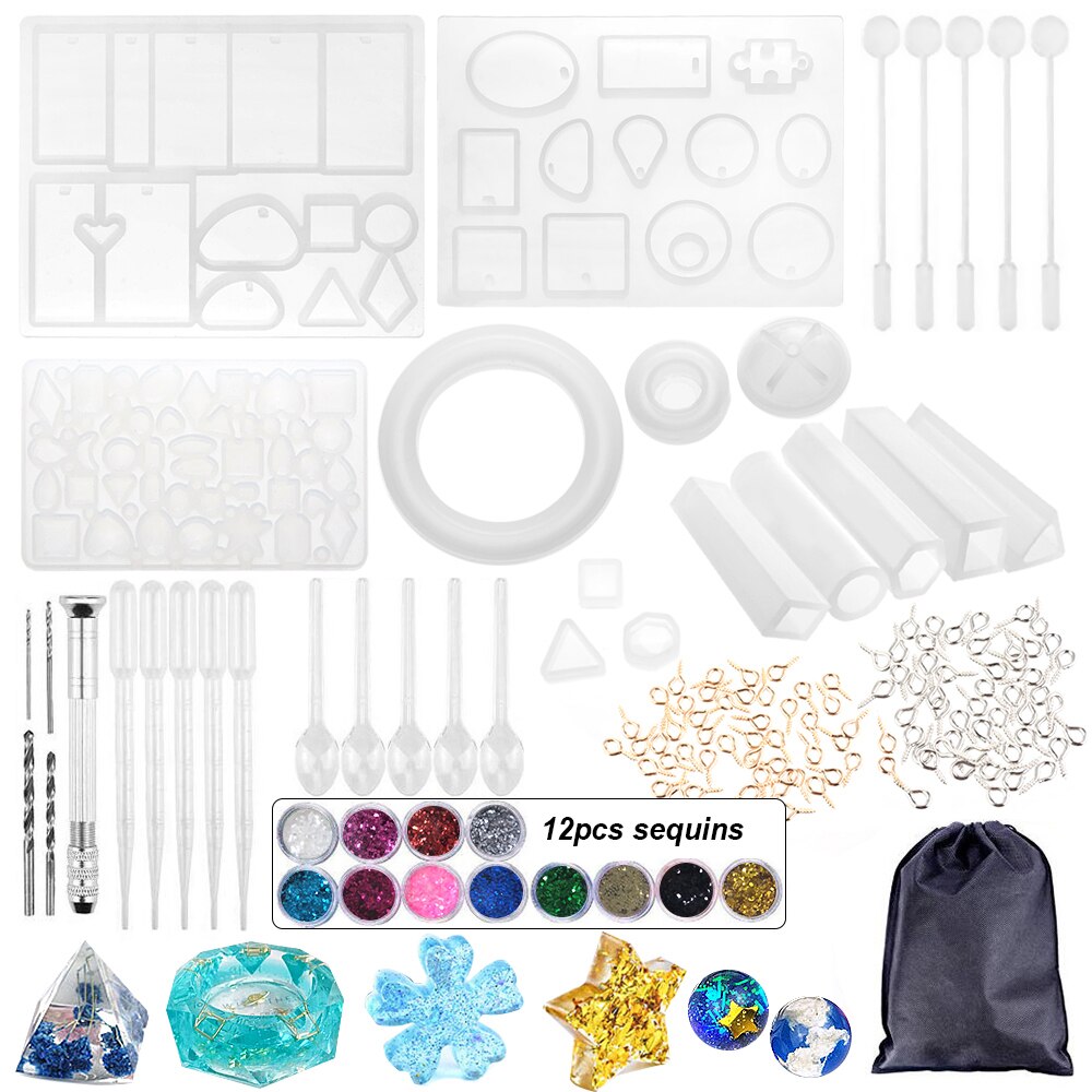 Mixed Style Jewelry Epoxy Casting Molds Tools Set Silicone UV Casting Tools Clay Resin Casting Molds For Jewelry making DIY