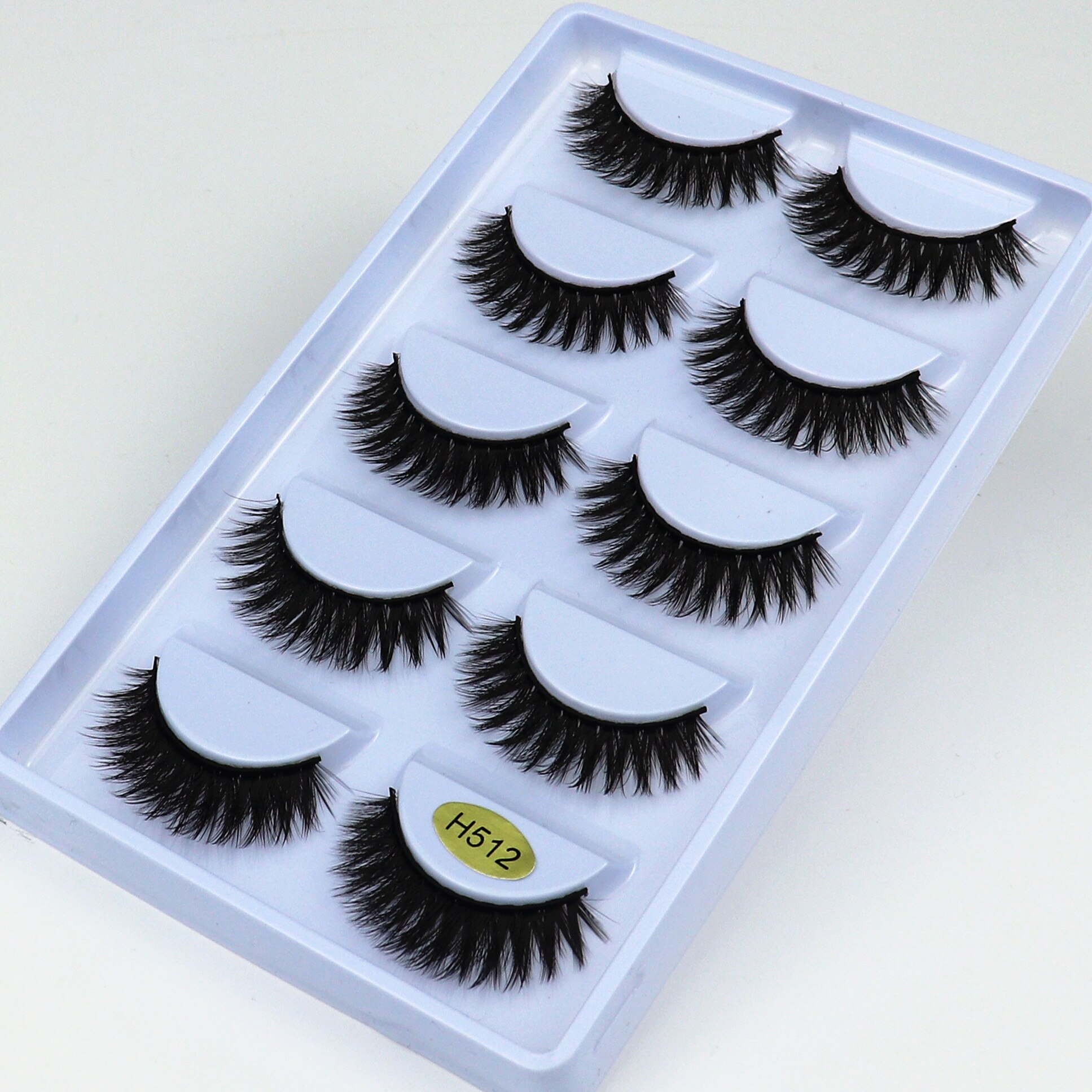 MIOFIA 3D ciglia finte in visone 20mm ciglia finte naturali 5 paia faux cils pack ciglia trucco estensione ciglia in seta maquiagem: H512