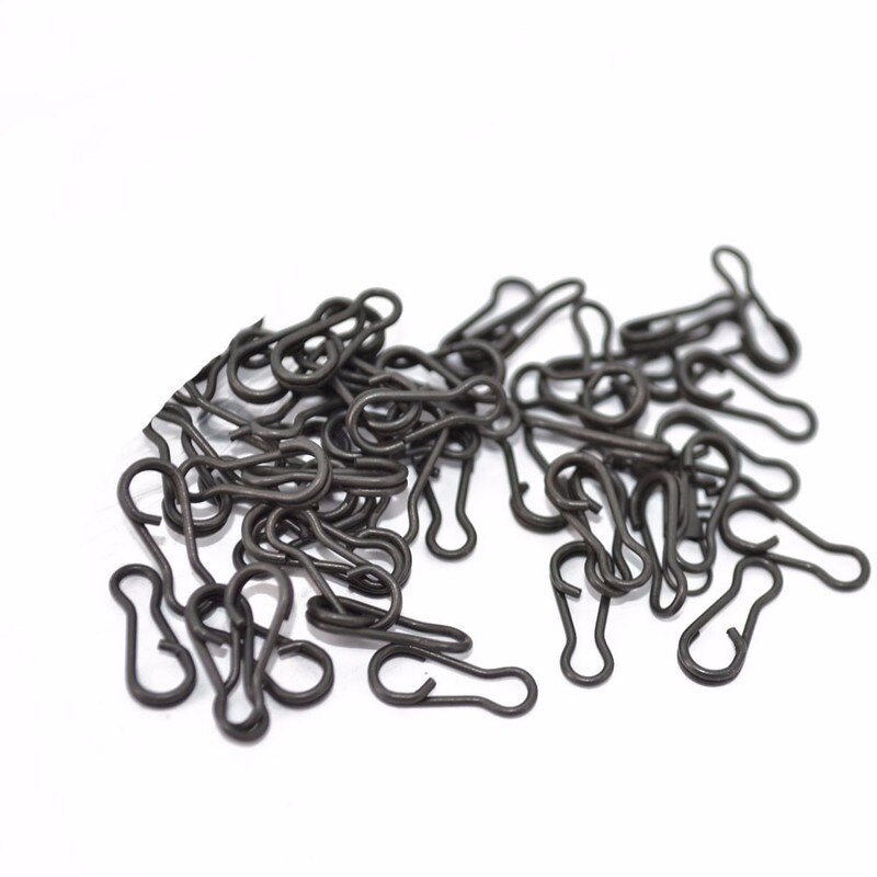 10 unids/lote de aparejos de pesca de carpa de acero inoxidable, Conector de señuelo de presión, Conector de emerillones de pesca, accesorios de aparejos nuevos