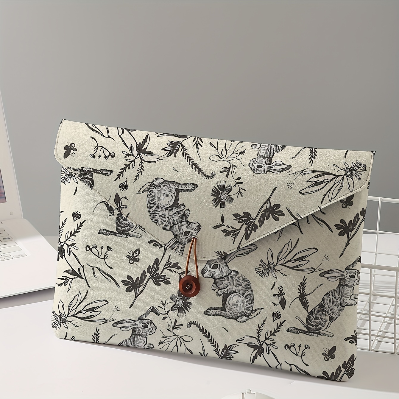 Borsa per laptop con motivo stampa coniglio con morbida copertura in tessuto per laptop, adatta per riporre la copertura morbida per laptop e custodia per tablet