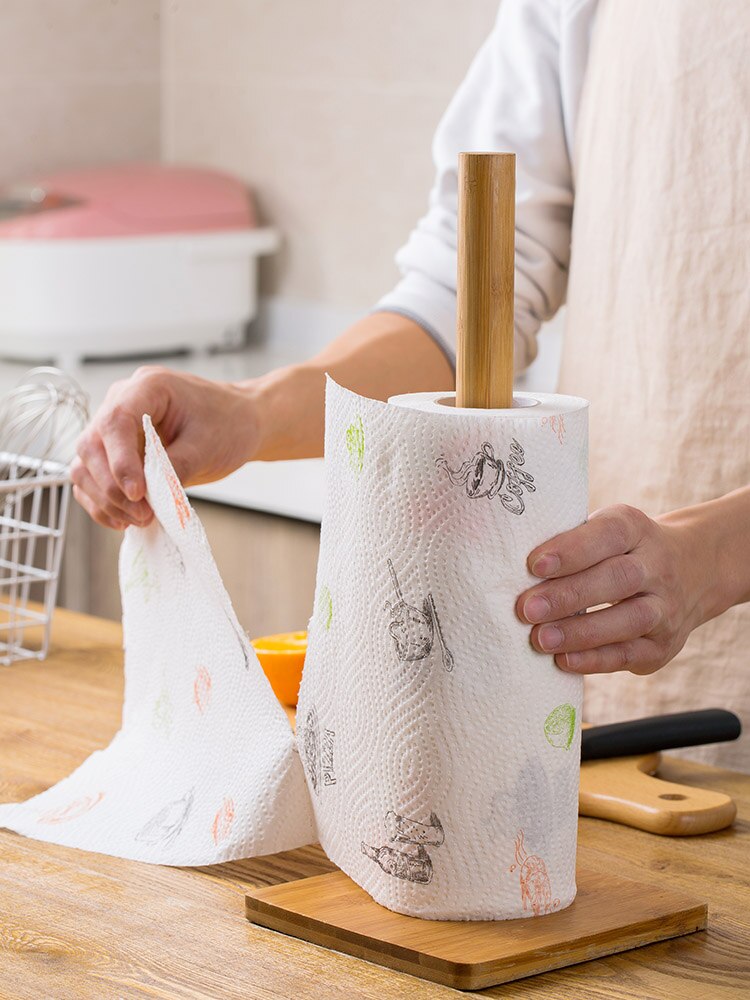 2 pieces/lot Disposable Kitchen Cleaning Tools Two-layer Thickened Paper Towels / Oil Absorption Kitchen Roll Paper / 56 Sheets