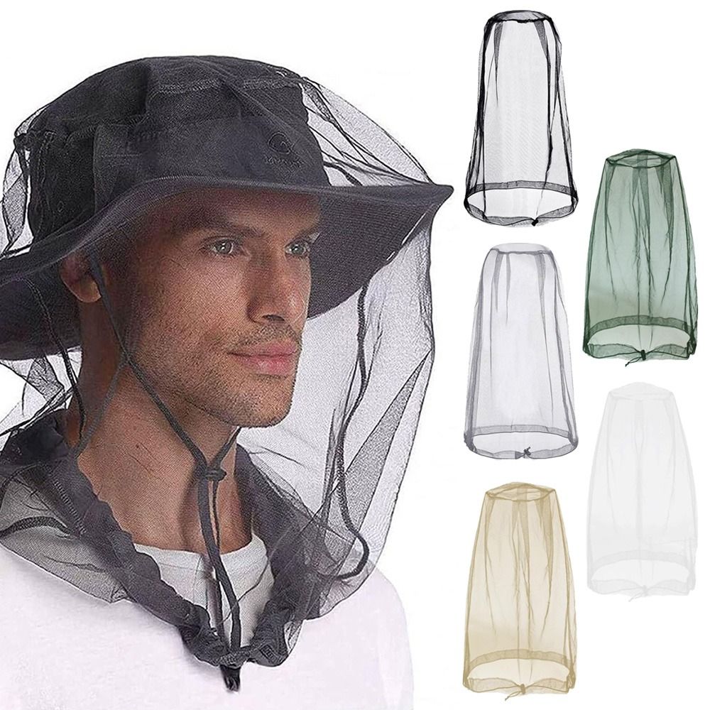 Ademend gaas muggenhoofdnetten Lichtgewicht hoedennet Cover Outdoor Camping Vissen Anti-muggenhoes Insectbestendige hoed