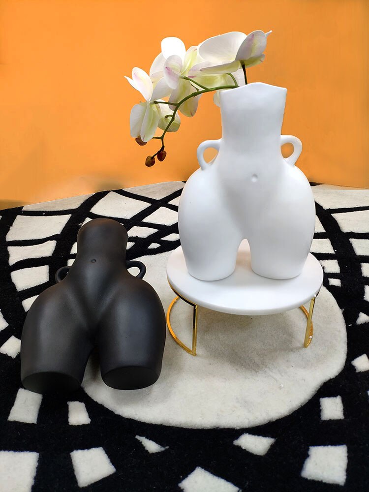 Corps Art buste Statue Vase de table bout à bout fleur Pot fleur Arrangement ornements résine Vases décoration de la maison accessoires moderne