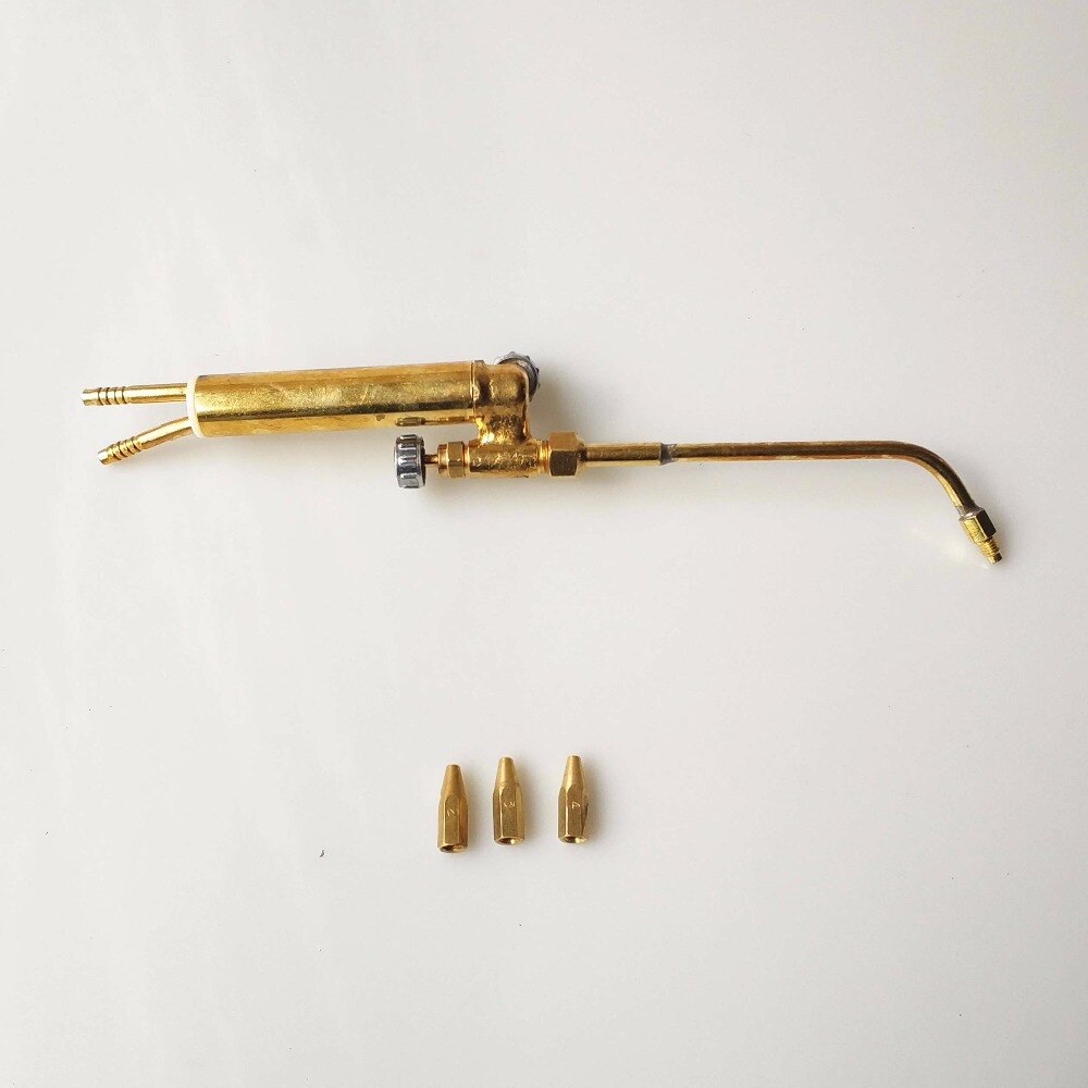 Mini gas svejsebrænder 30cm lange 3 dyser 0.6/0.7/0.8mm til klimaanlæg køleskab juvel lodning