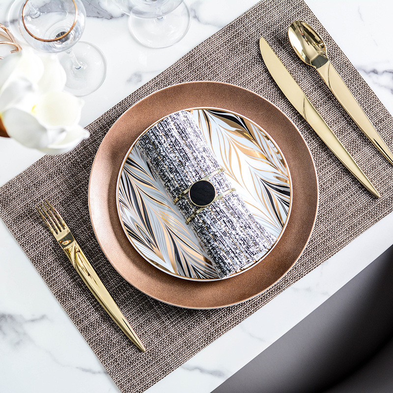 Ensemble d&#39;assiettes de luxe de noël, vaisselle en céramique, en porcelaine, pour le petit déjeuner, DL60PZ