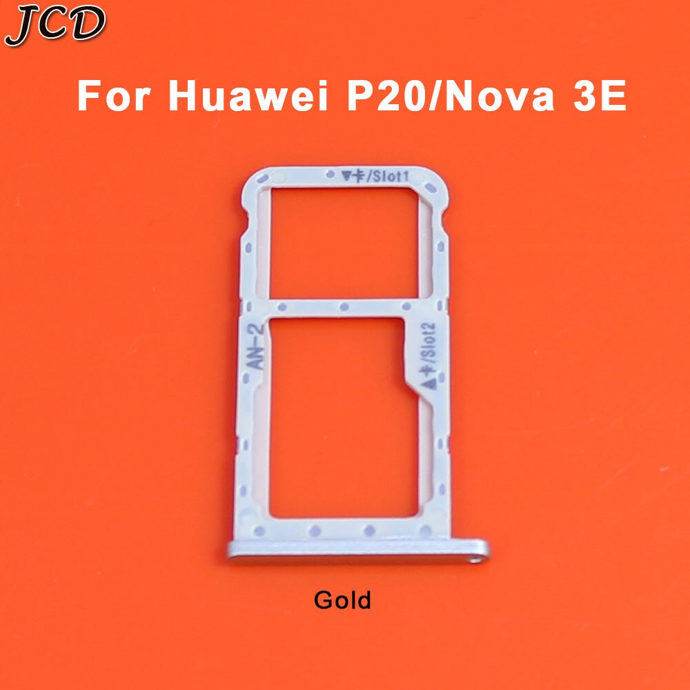 JCD SIM Micro Secure Digital Memory Card Tray Double Slot Holder Carrier Adapter Replacement Metal for Huawei P20 Lite Nova 3E