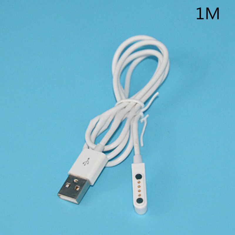 Usb 2.0 macho para 4 pinos pogo cabo carregador de alimentação carregador magnético cabo cabo para relógio inteligente para fone ouvido bluetooth computador