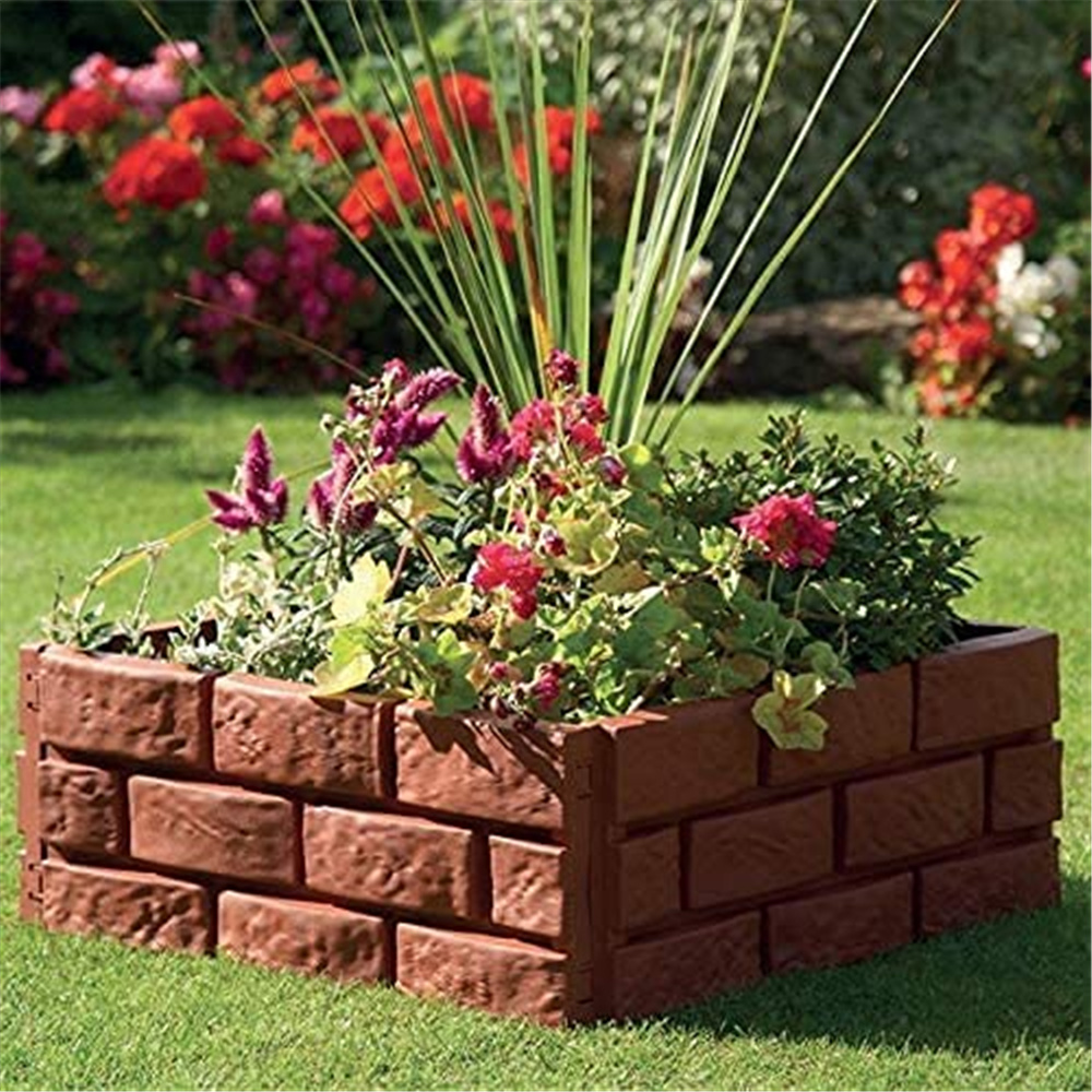 1-8 pçs imitação de pedra cerca de plástico jardim cerca borda jardim afiação diy decorativo flor grama ao ar livre paisagem borda
