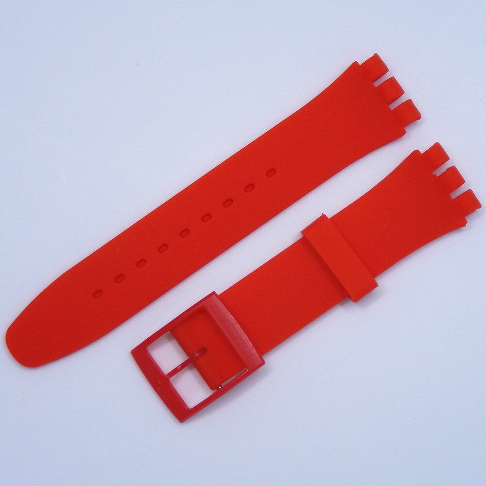 Correa de reloj para Swatch, accesorios de pulsera de silicona de goma, 17mm, 19mm, 20mm