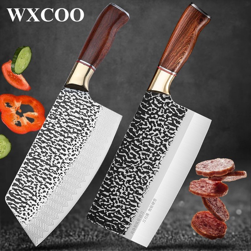 Chef Knife 8 Inch Stainless Steel Kitchen Knife Hand Forged Meat Chopping Cleaver Slicing Knife Vegetables Cutter Japanese Knife