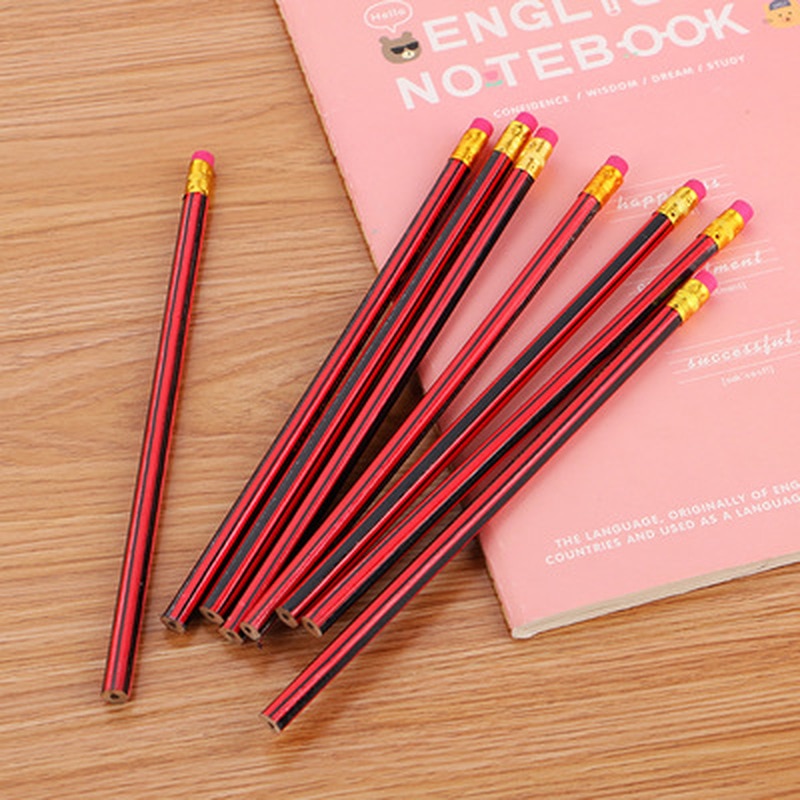 4pcs/set Stationery Kids Pencil with Eraser Wooden Pencils Set Pencils for School Student Pen Pencil for Drawing Children