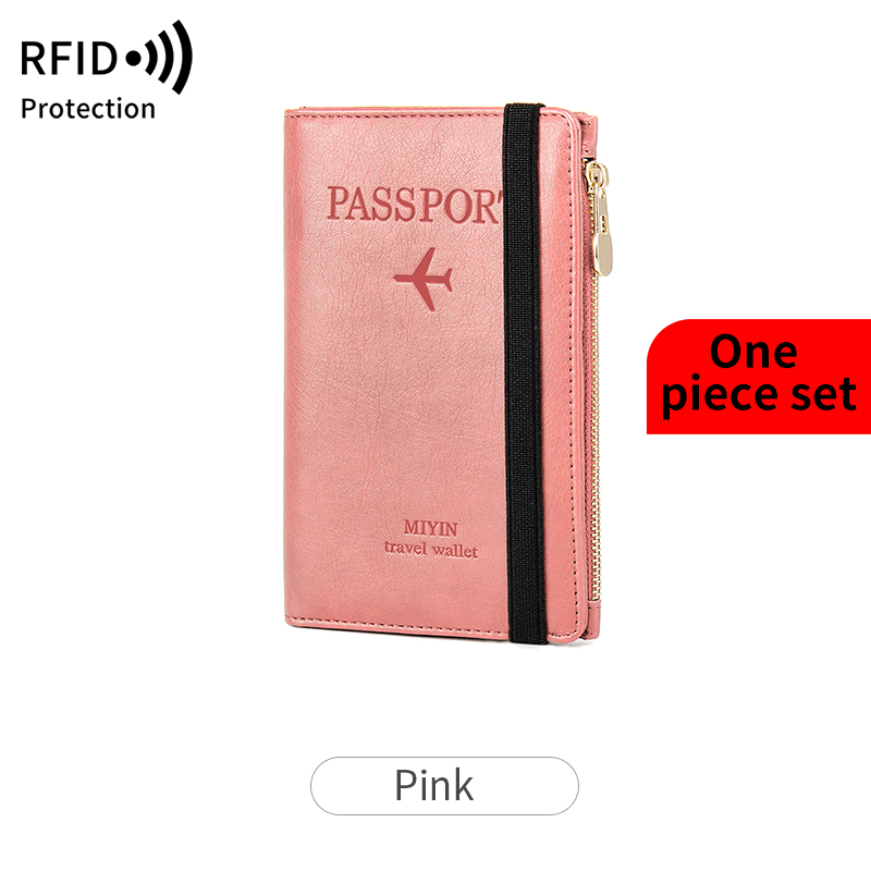 Minimalistisch en modieus RFID-reispaspoortset + PU-bagagelabel 2-delig/set geschikt voor reisaccessoires voor heren en dames: Ivoor