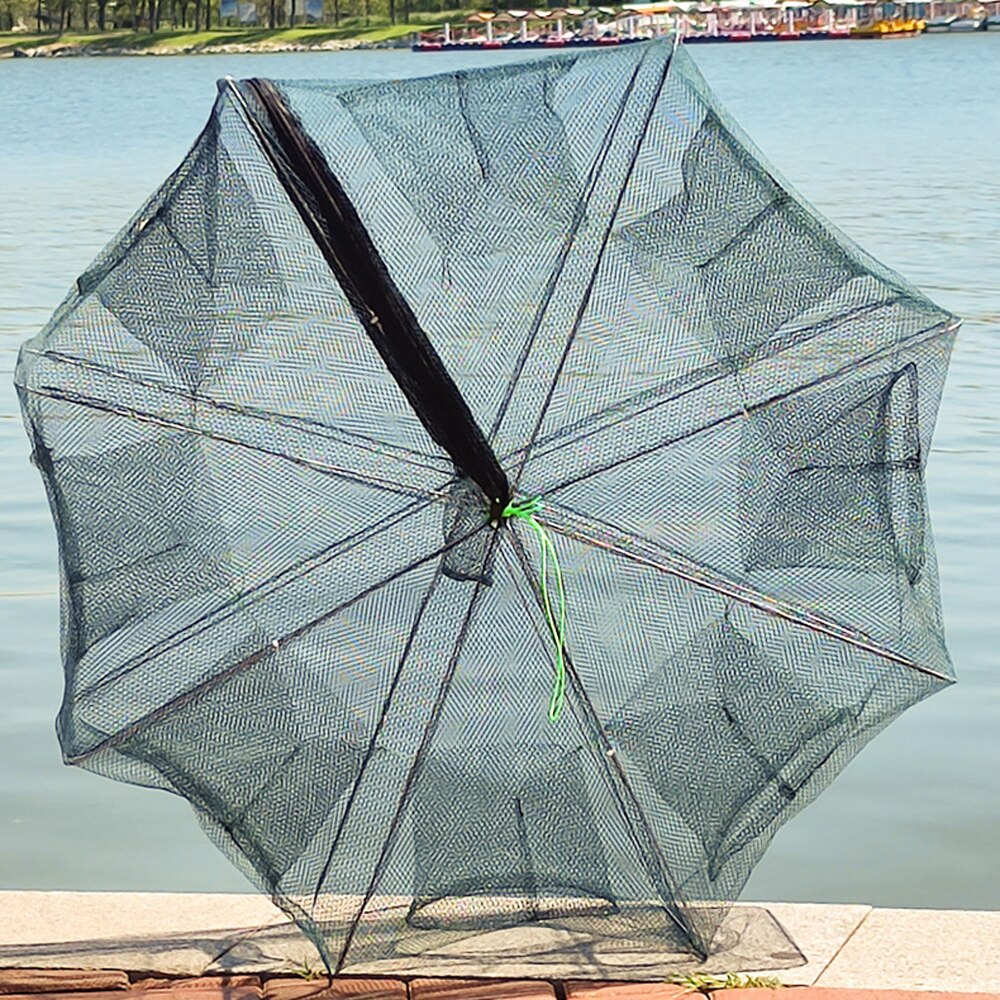 6/8/12/20 Holes Casting Fishing Net Crayfish Catcher Crab Cage Nylon Network Foldable Mesh for Catch Fish Tool Trap Landing Nets