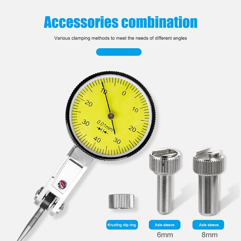 Leverage Indicator High Precision Leverage Dial Indicator Measurement Tool with 0.001mm Accuracy 0-10mm Range JDH99